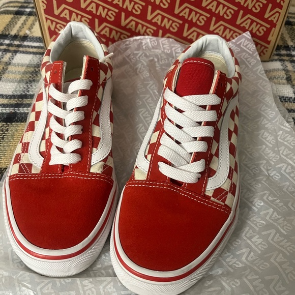 Vans Shoes - Vans Red and White Checkered Shoes